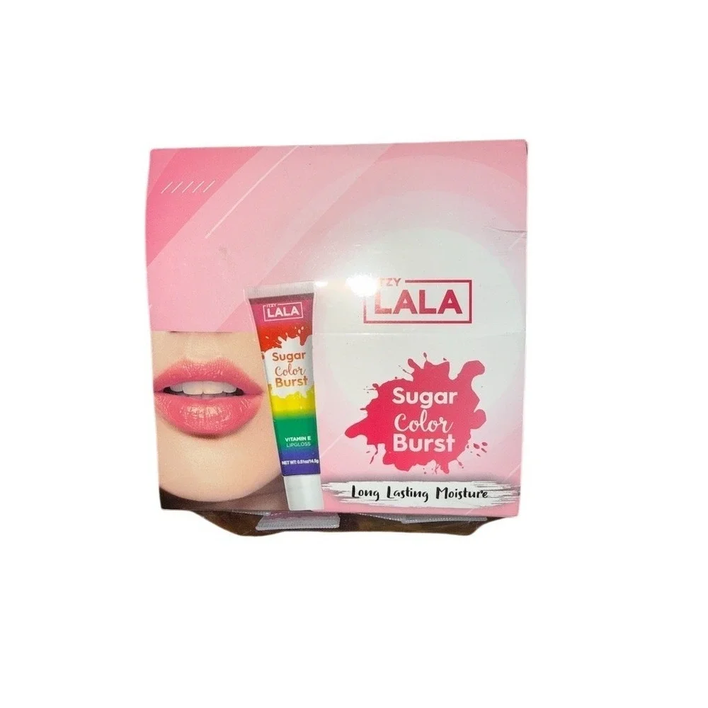 Itzy Lala Sugar Color Burst Vitamin E‎ Lip Gloss Display Box 24ct Rainbow